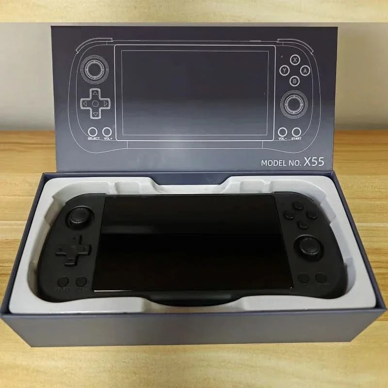 80000Games 512G POWKIDDY X55 5.5INCH IPS Screen RK3566 Handheld Game Console Linux Open-Source Retro Console HD Gifts