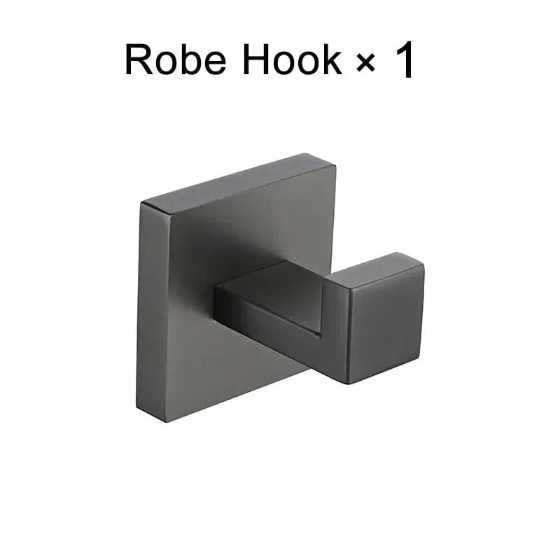 Gunmetal Stainless Steel Bathroom Accessorie Hardware Towel Rack,Toilet Paper Holder, Robe Hook, Towel Bar