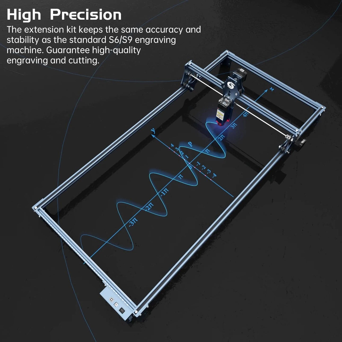 SCULPFUN S9 Lasermaschine 90W CO2 Laser-Effekt Gravur Schneidwerkzeug Hohe Genauigkeit 410x420mm Schnelle Montage