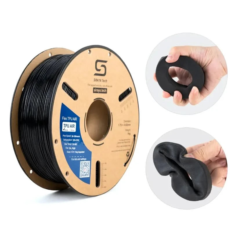 Siraya Tech Flex TPU Filament: 85A Shore, ISO 10993 zertifiziert, hohe Flexibilität und Zähigkeit, feuchtigkeitsbeständig, leicht zu drucken 1KG