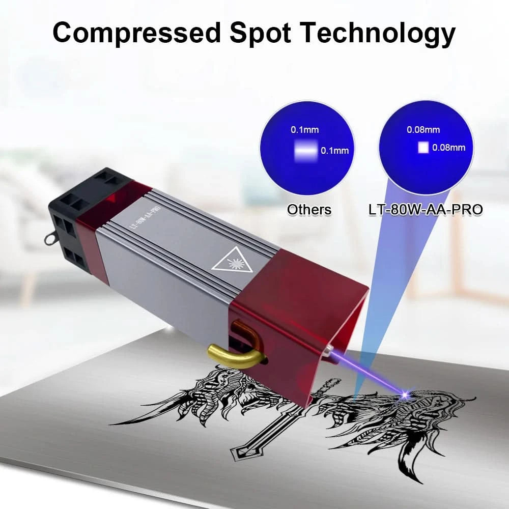 LASER TREE Laser Module 4W 5W 10W Optical Power with Air Assist Laser Head 450nm TTL Blue Light Engraver Cutting Wood DIY Tools