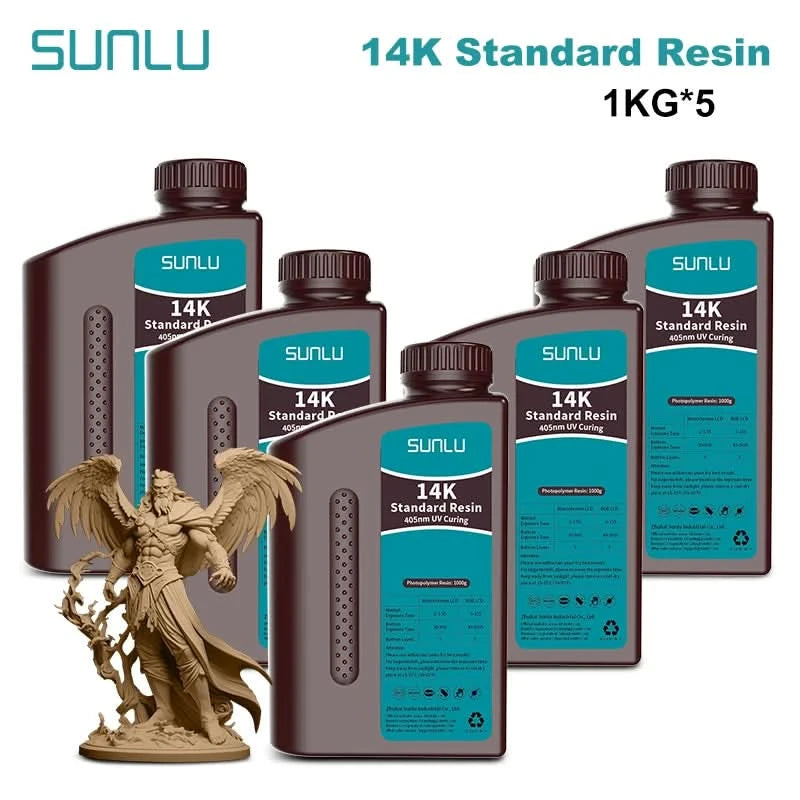 SUNLU 5KG Standard Plus/14K Standard Harz 1KG/Flasche 405nm schnellhärtendes UV-Photopolymerharz für LCD 3D-Druckermaterial