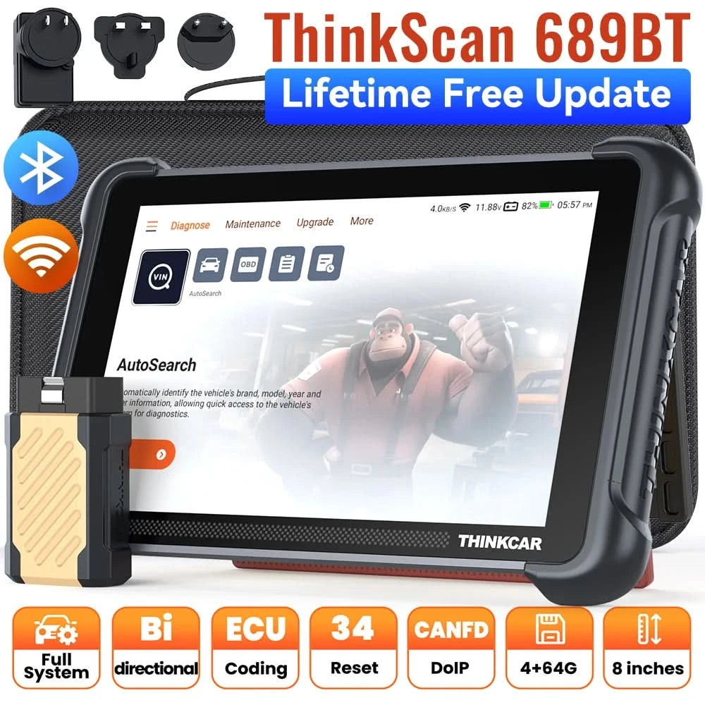 THINKCAR THINKSCAN 689BT Key Programming TKEY 101 Automotive Diagnostic Tool Bi directional Obd2 Scanner ECU Coding CANFD DOIP