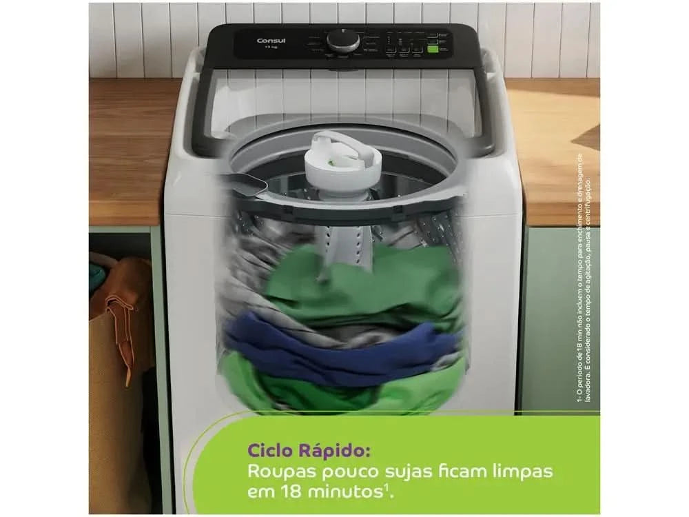 Washing Machine Consul 13kg Inox Basket 12 White Washing Programs CWN13AB - 220V