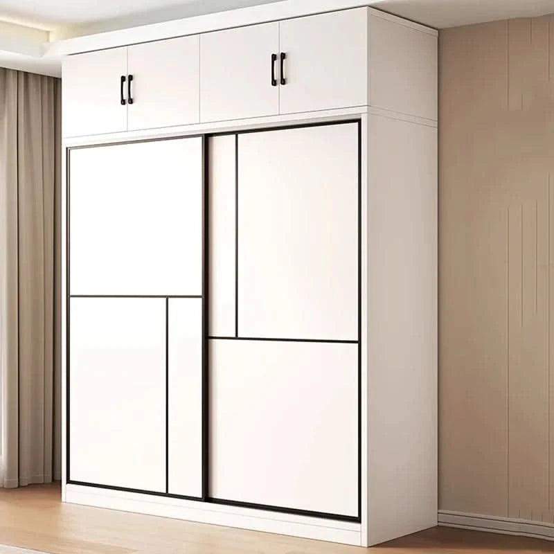 ZEco White Design Kleiderschränke Organizer Schiebetür Schlafzimmer Schrank Kleiderschränke Aufbewahrungsregal Armoires De Chambre MöbelZ