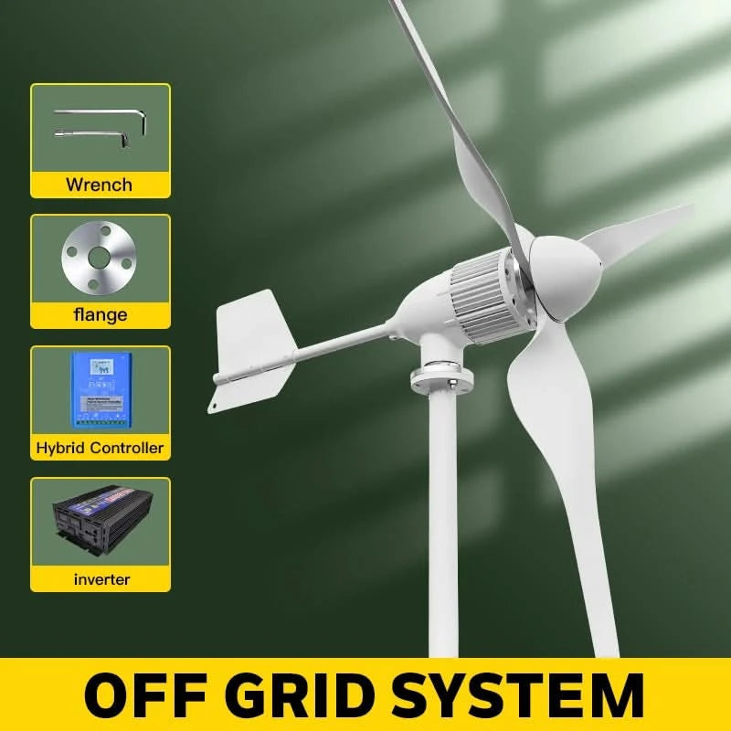 5000 W 2 kW Horizontale Windkraftanlage Generator 96 V 48 V 24 V Freie Energie Magnet Dynamo Starke Leistung 220 V Wechselrichter Ausgang für Zuhause