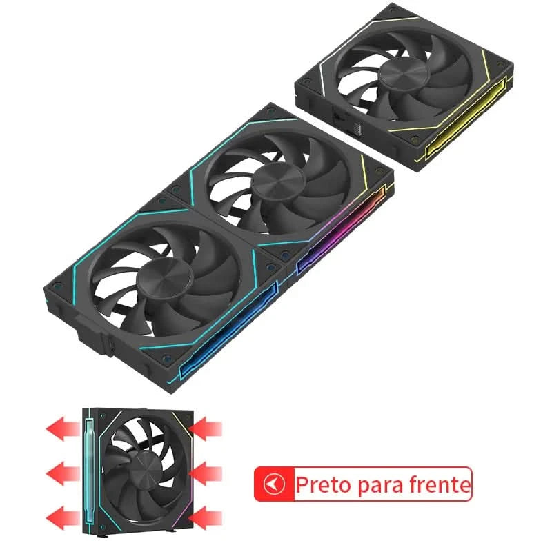 Teucer JM-5 PC Argb Light CD Texture 12cm 3in1 PWM Fan Case No Noise 800-2000rpm Water Cooling Radator Fan