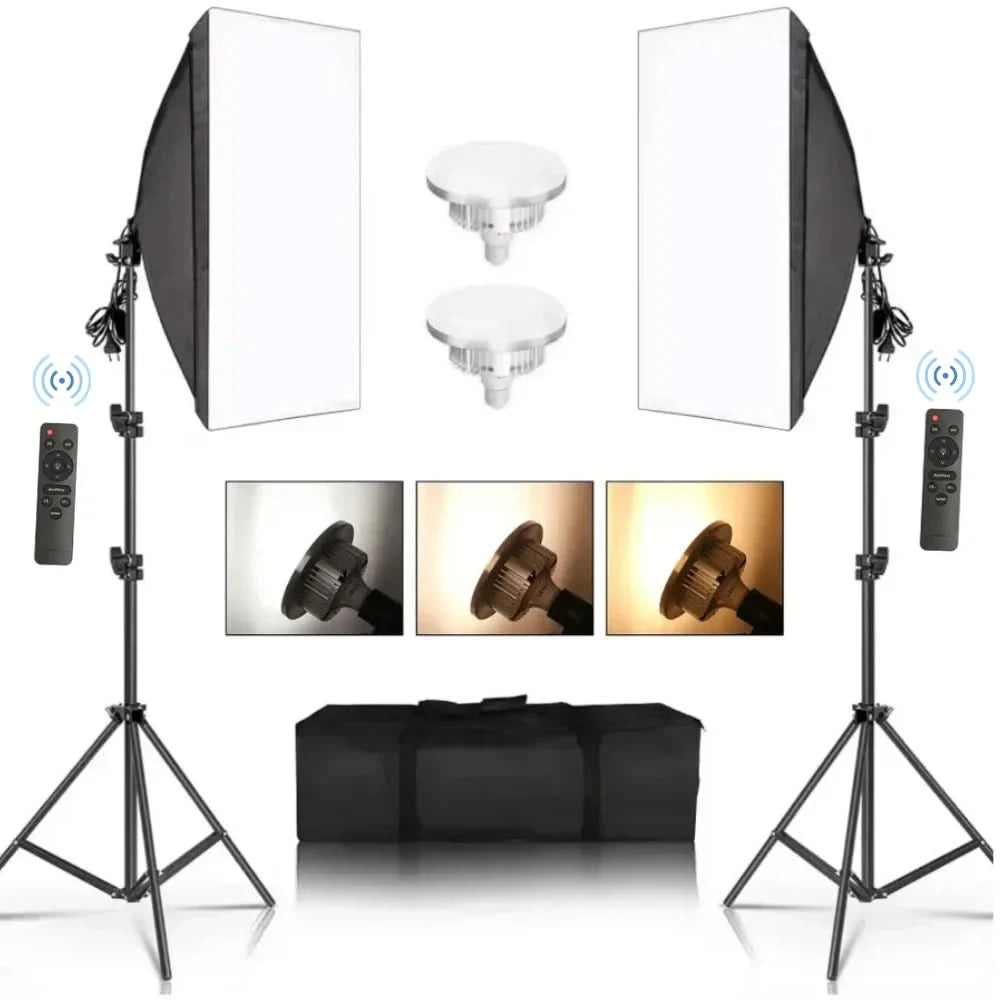Studio-Kit Foto Softbox Lichtbox Beleuchtung Einzelne Led-Lampe mit Stativ Fotografie Shooting Soft Box Blitz E27 Zubehör