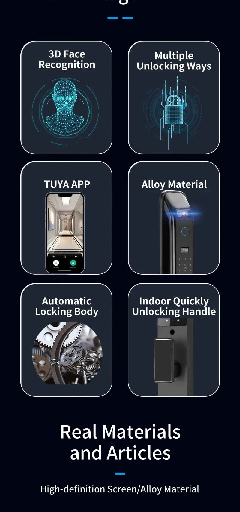 Biometric Infrared 3C Face Real-time intercom Palmar vein Smart Door Lock Fingerprint Password Electronic Key Card APP Unlock