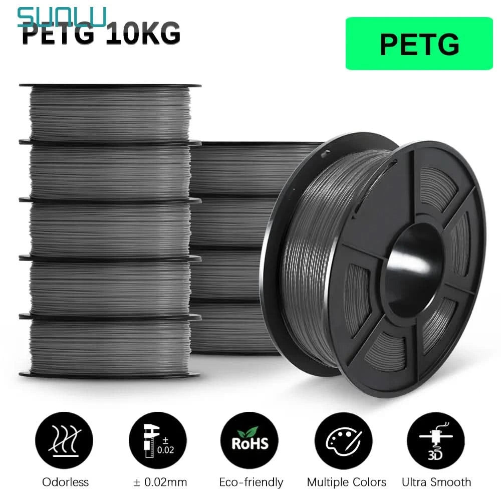 SUNLU 10KG 3D Filament PLA/PLA PLUS/PETG/Easy ABS Filament 1.75mm 10 Rollen 1KG sauber gewickeltes 3D-Drucker-Filament für 3D-Drucker