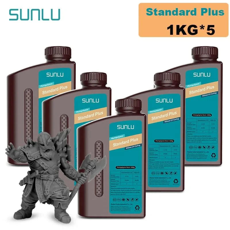 SUNLU 5KG Standard Plus/14K Standard Harz 1KG/Flasche 405nm schnellhärtendes UV-Photopolymerharz für LCD 3D-Druckermaterial
