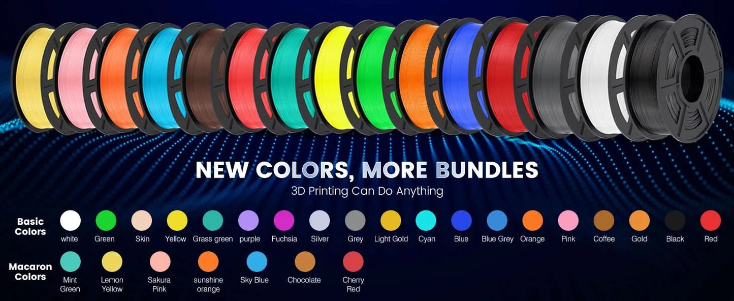 SUNLU 10KG 3D Filament PLA/PLA PLUS/PETG/Easy ABS Filament 1.75mm 10 Rollen 1KG sauber gewickeltes 3D-Drucker-Filament für 3D-Drucker