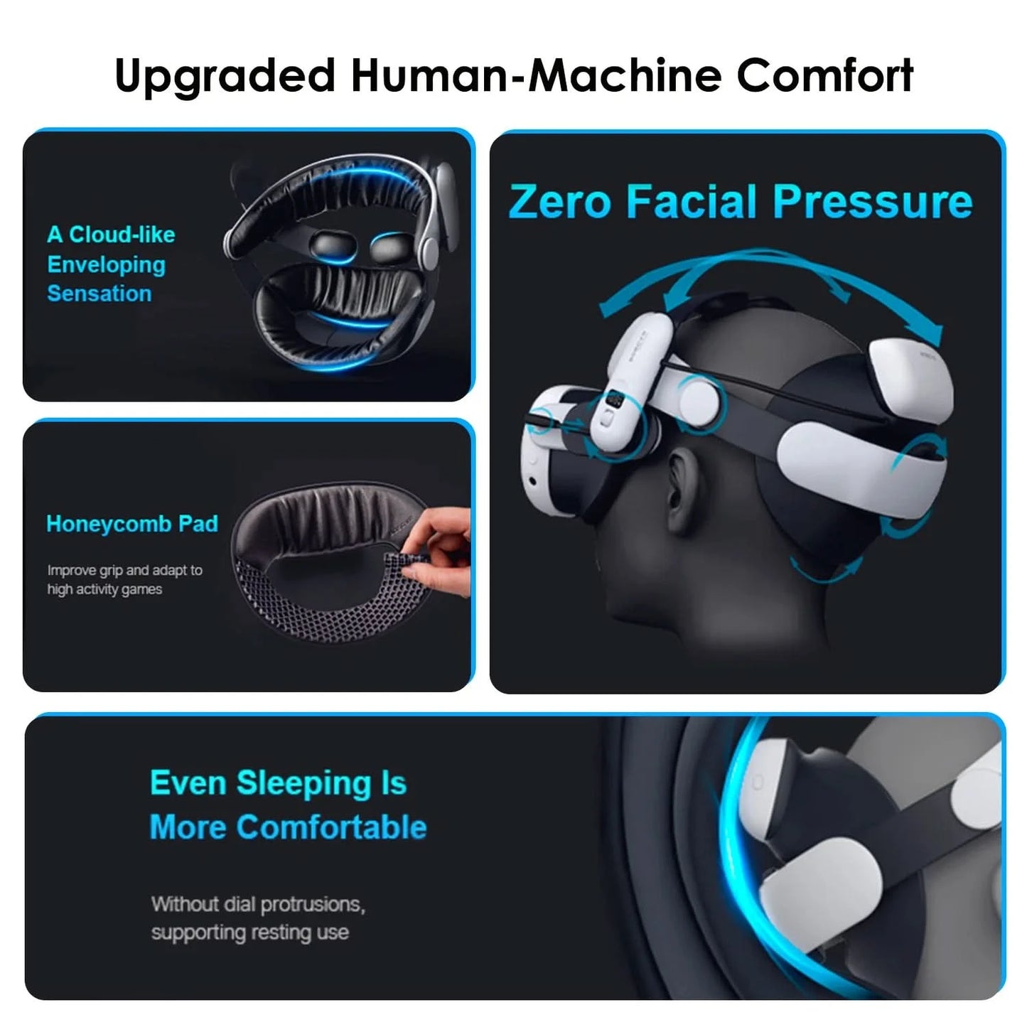 BOBOVR Head Strap kompatibel mit Meta Quest 3/Quest3S BOBOVR S3 Pro/E3PRO/M3 Pro Akku-Kopfband VR-Zubehör