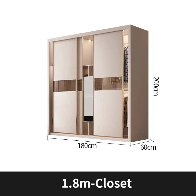 SchiebetürenschrankNordisches modernes Heim-Möbel Schlafzimmer Schreibtisch Kommode in einer Kombination Leichter Luxus-Eckkleiderschrank Möbel