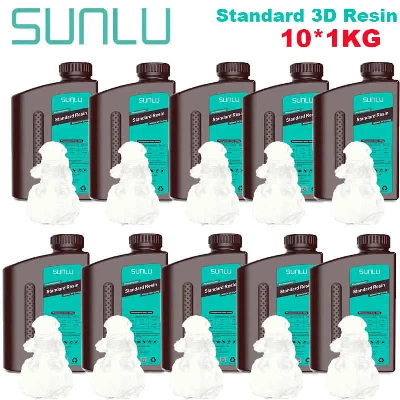 SUNLU 10KG  Standard / Water-Wash 3D Resin 405nm UV Resin For most SLA/DLP/LCD 3D Printer Material UV Sensitive 1kg