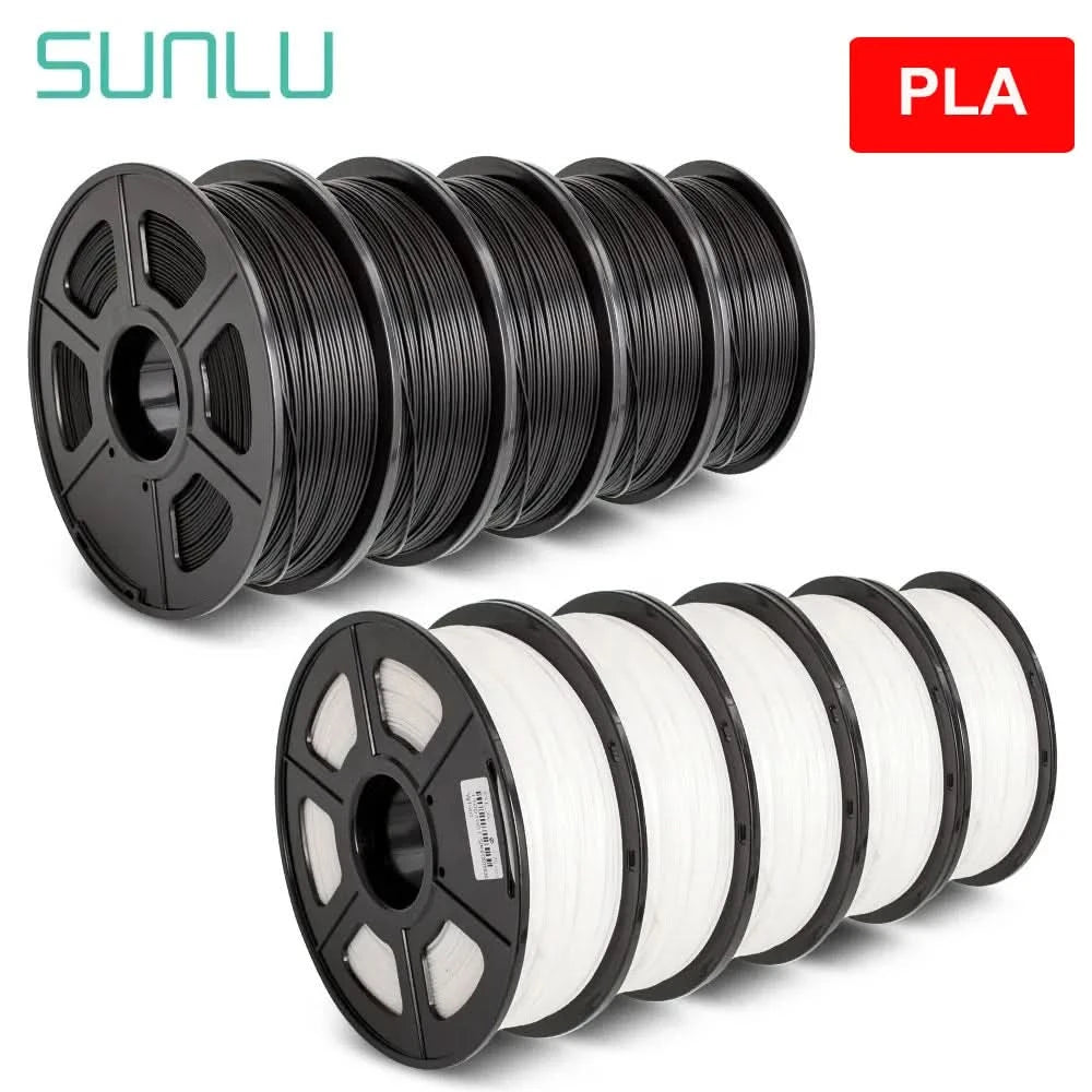 SUNLU 10KG 3D Filament PLA/PLA PLUS/PETG/Easy ABS Filament 1.75mm 10 Rollen 1KG sauber gewickeltes 3D-Drucker-Filament für 3D-Drucker