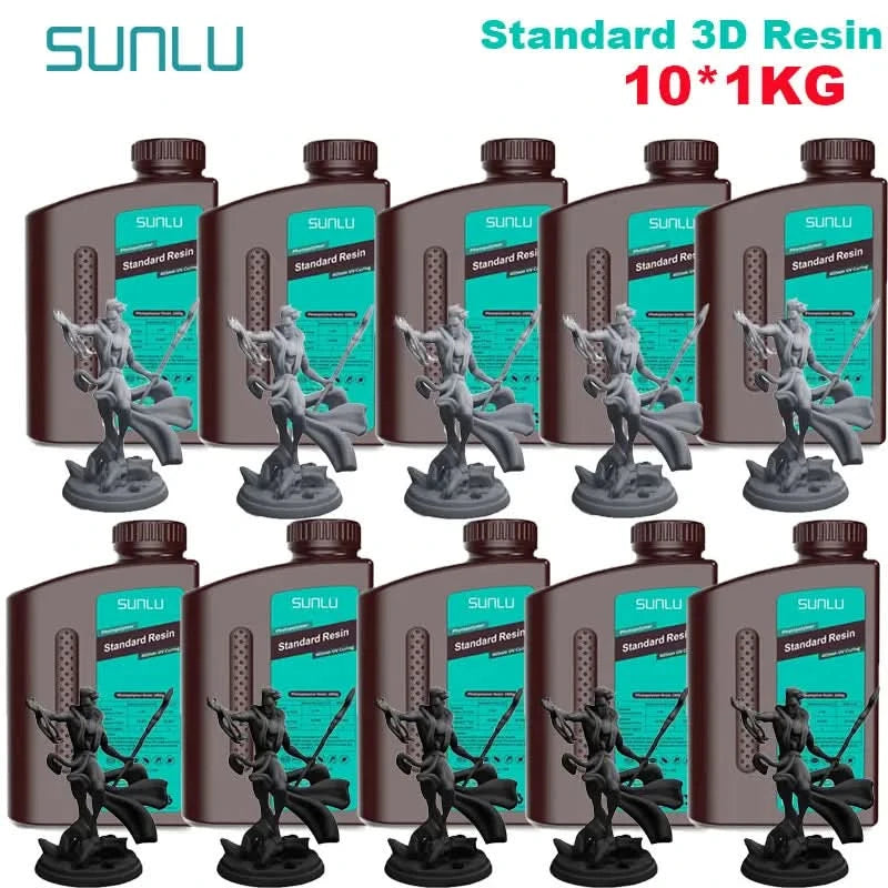 SUNLU 10KG  Standard / Water-Wash 3D Resin 405nm UV Resin For most SLA/DLP/LCD 3D Printer Material UV Sensitive 1kg