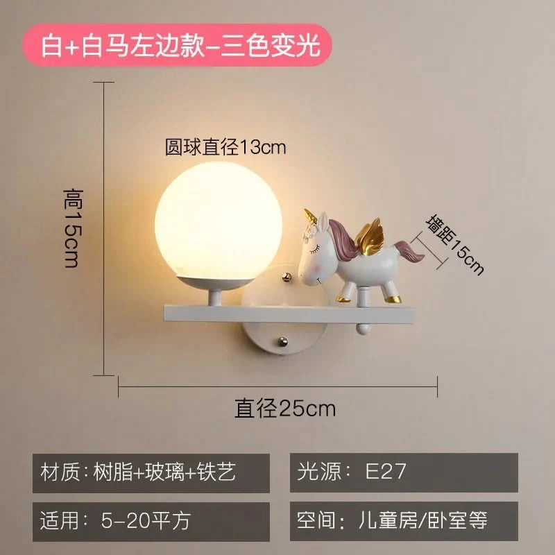 Children's Room Bedside Wall Lamp Girl Boy Wall Art Sconce Creative Cartoon Eye Protection Led Home Decoration Salon Home