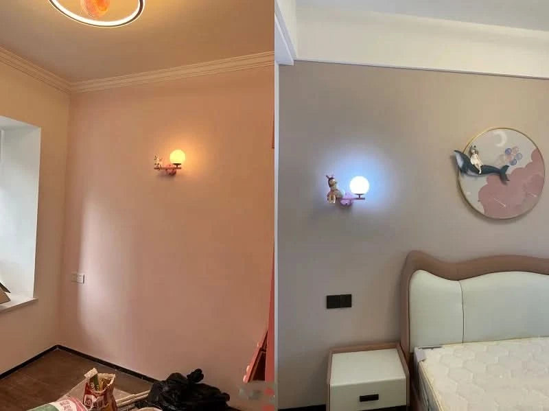 Children's Room Bedside Wall Lamp Girl Boy Wall Art Sconce Creative Cartoon Eye Protection Led Home Decoration Salon Home