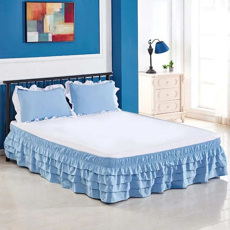 4-story Ruffle bed skirt surrounding elastic bedspread no surface family hotel double bed / full bed / king bed / king bed