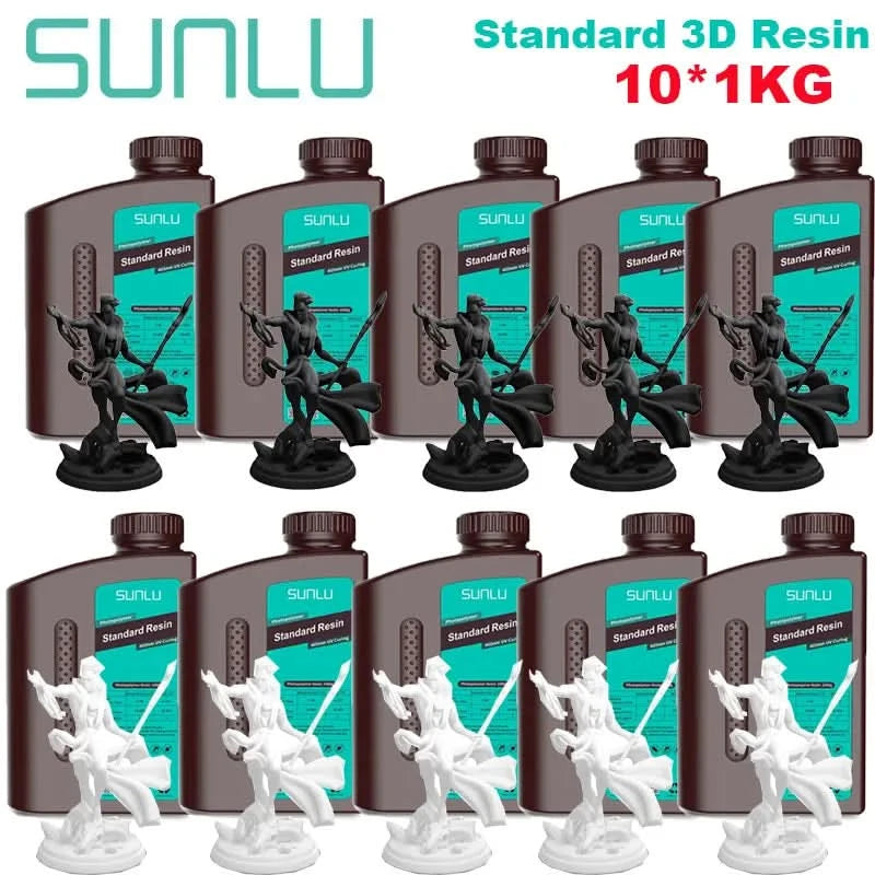 SUNLU 10KG  Standard / Water-Wash 3D Resin 405nm UV Resin For most SLA/DLP/LCD 3D Printer Material UV Sensitive 1kg