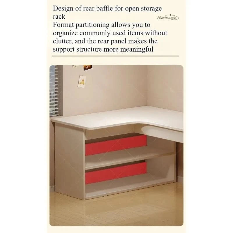 Computer desk Desktop Home bedroom Bookshelf Integrated student learning to write Corner Multifunctional office desk