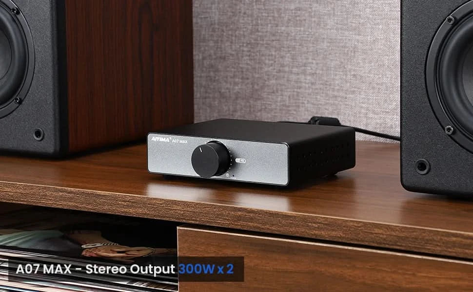AIYIMA Audio A07 MAX Stereo-Verstärker 300W X2 TPA3255 Leistungsverstärker 2-Kanal brückbar Mono 600W Verstärker für Passivlautsprecher