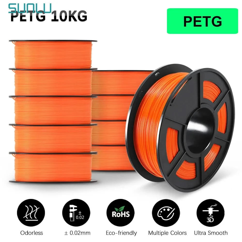 SUNLU 10KG 3D Filament PLA/PLA PLUS/PETG/Easy ABS Filament 1.75mm 10 Rollen 1KG sauber gewickeltes 3D-Drucker-Filament für 3D-Drucker