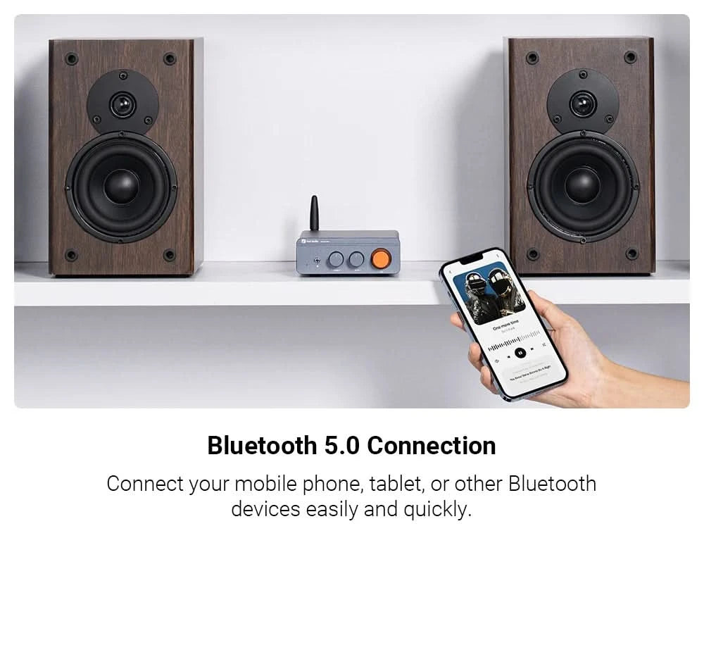 Fosi Audio BT20A Pro TPA3255 Bluetooth Sound-Endstufe 300W x2 Mini HiFi Stereo Class D Verstärker Bass Höhen für Heimkino