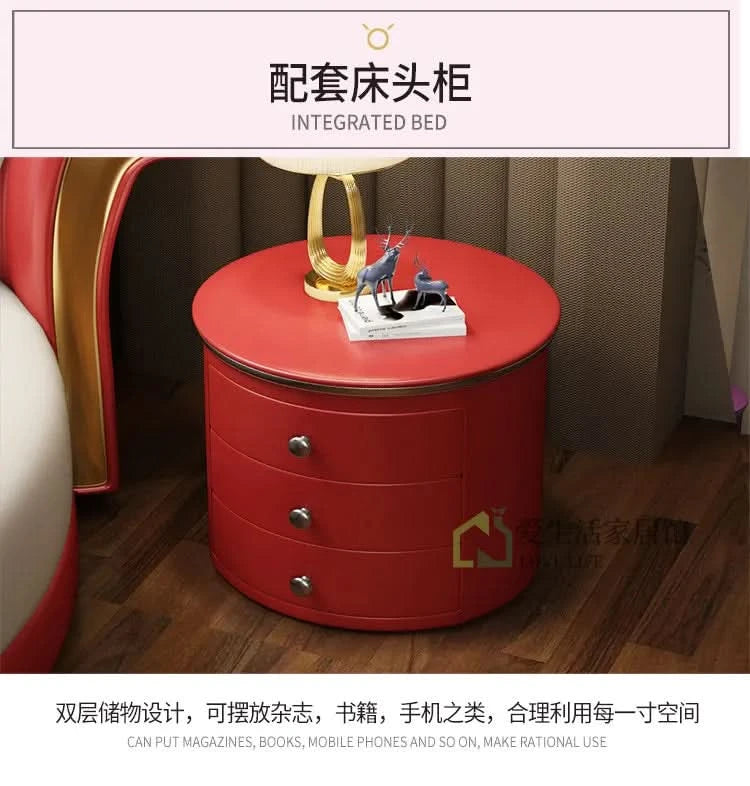 Bedroom Unique Beds Storage Cabinets Nordic Full Size Round Bed Frame Headboard Upholstery Muebles Para El Hogar Furnitures