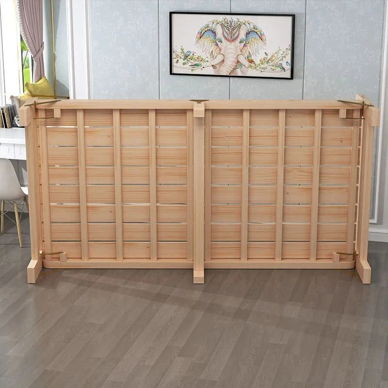Folded bed, single bed rental room, solid wood bed, hard board bed, small bed, does not take up much space, bed