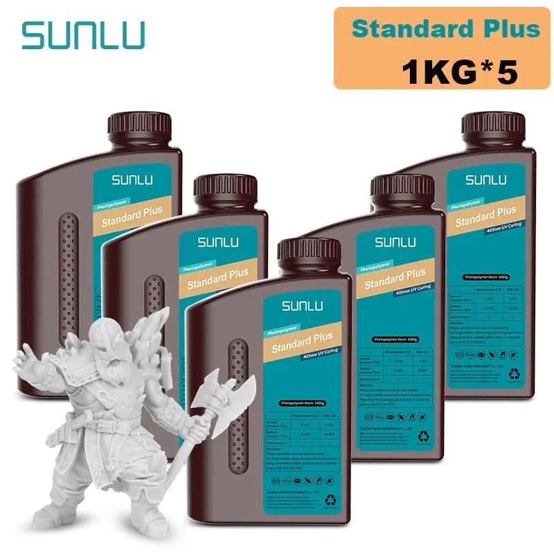 SUNLU 5KG Standard Plus/14K Standard Harz 1KG/Flasche 405nm schnellhärtendes UV-Photopolymerharz für LCD 3D-Druckermaterial