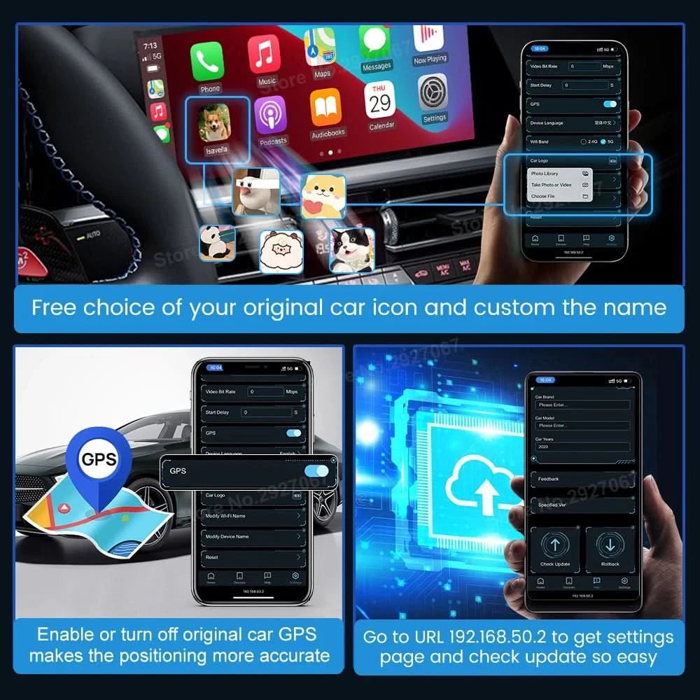 CarlinKit 5.0 4.0 Wireless CarPlay Adapter Android Auto Dongle Multi-Device Supported Wired To Wireless CarPlay Box Automatische Verbindung