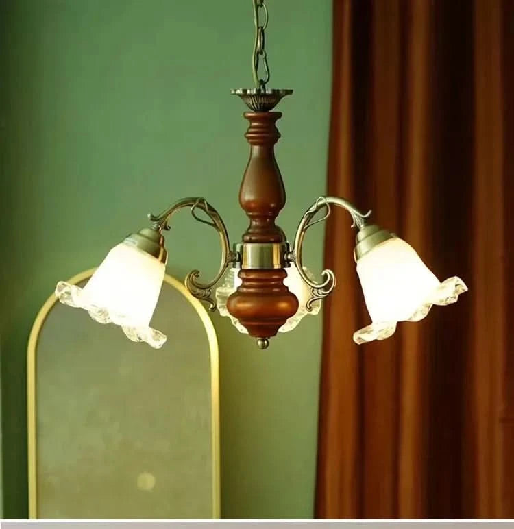French living room bed dining  European medieval solid wood lamps American country vintage garden chandelier