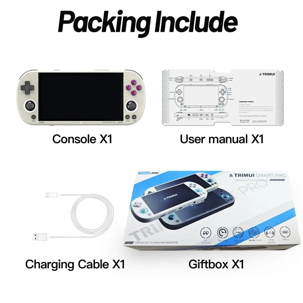 Trimui Smart Pro Handheld-Spielekonsole Linux-System 4,96-Zoll-IPS-Bildschirm Joystick RGB-Beleuchtung Smartpro Retro-Videospiel-Player Geschenk