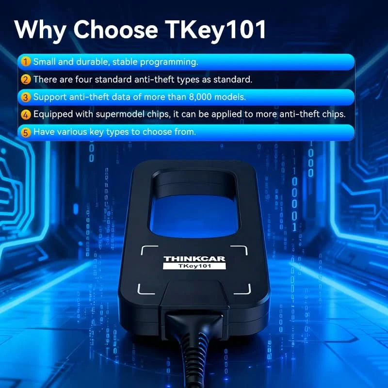 THINKCAR TKEY 101 Universal Car Key Programmer Equipment with 6 Unit Remote Key Supports Anti-Theft System For MUCAR 892BT 689BT
