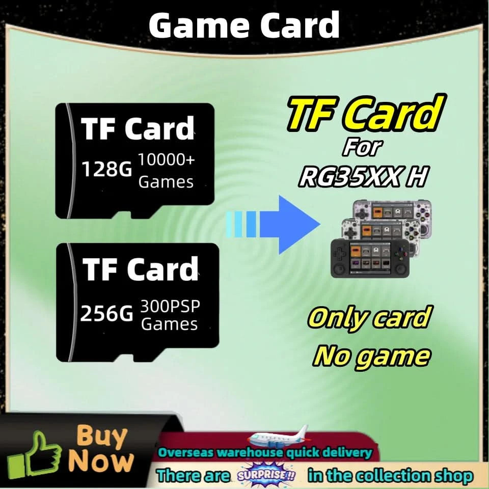 For ANBERNIC RG35XX H TF Card Classic Retro Game Memory Card PS1 PSP GBA GB NEOGEO N64 SEGA Portable Handheld Plug&Play 256G