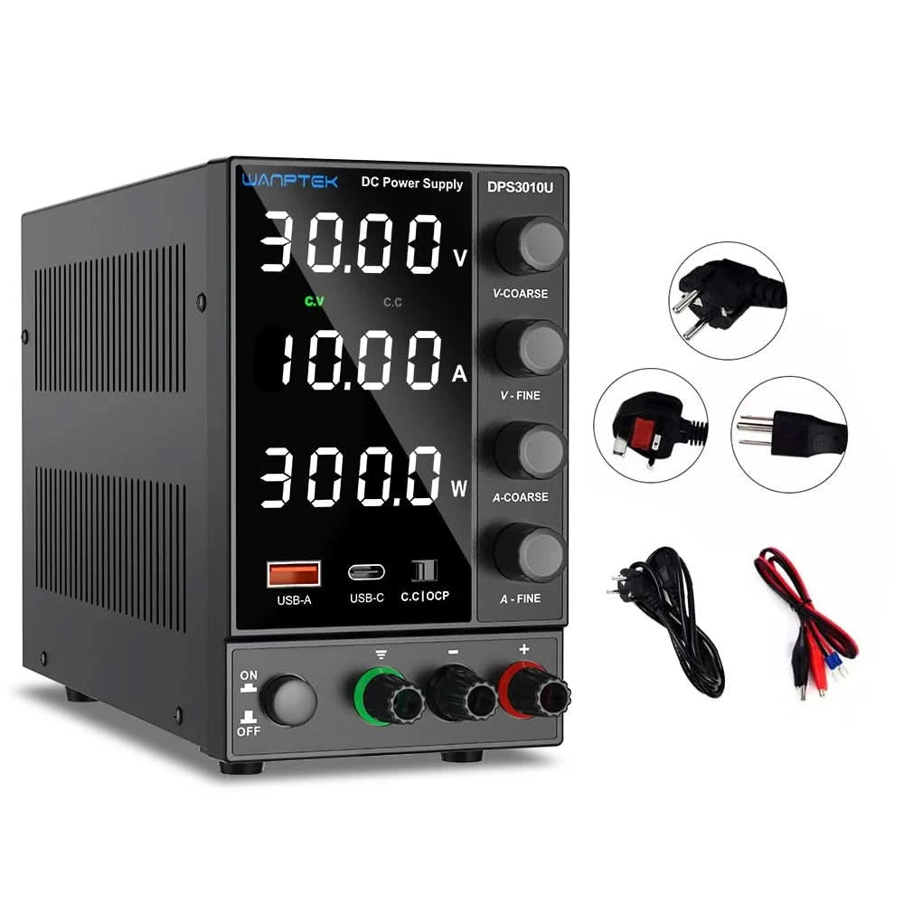 Wanptek Einstellbares Gleichstromnetzteil 30V 10A 60V 5A Labornetzgerät Stabilisiertes Netzteil Spannungsregler Schalter 220V