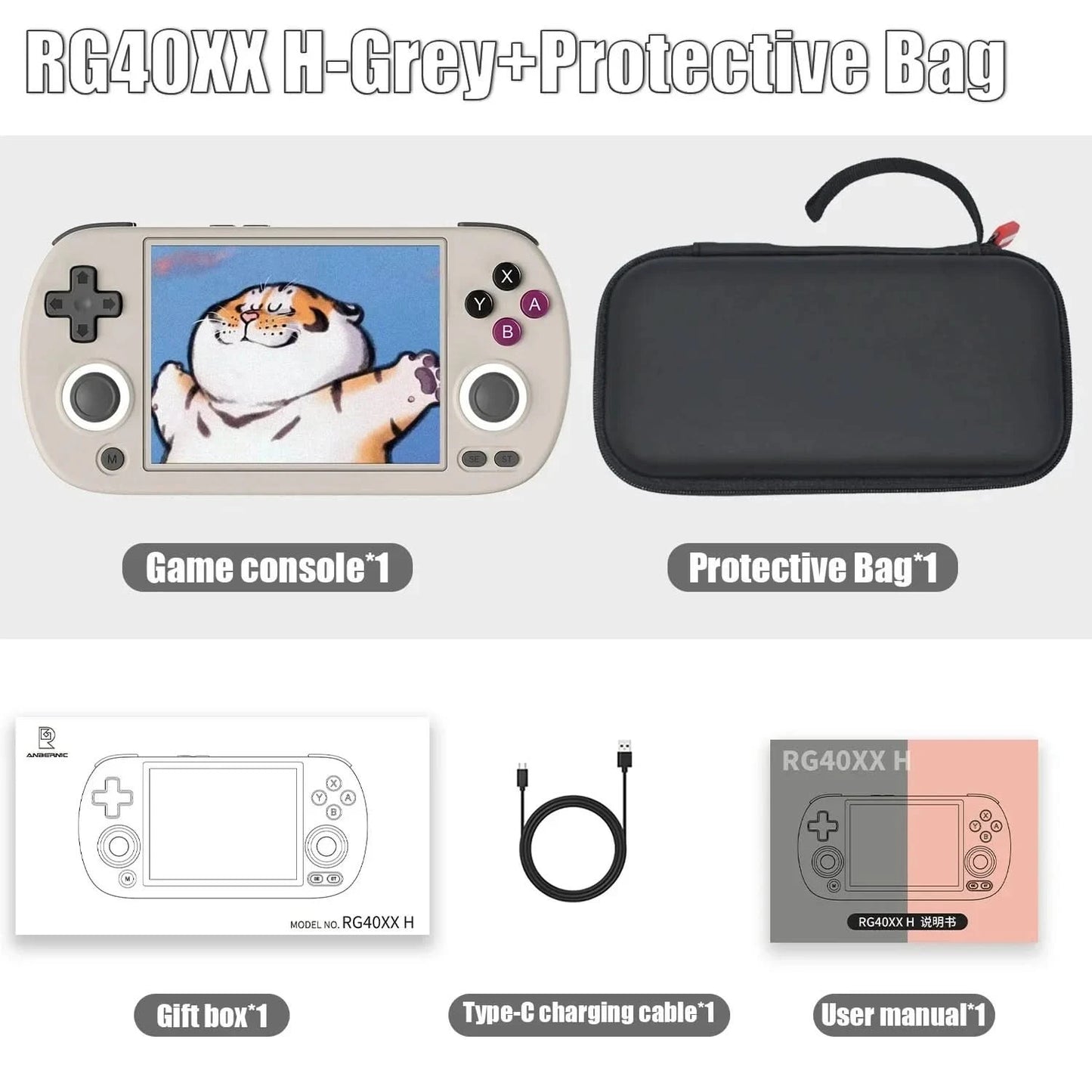 ANBERNIC RG40XX H Retro-Handheld-Spielkonsole RG40XXH Videoplayer Smartpro 4,0 Zoll IPS-Bildschirm Linux 5G WIFI 256G 300+ PSP-Spiele