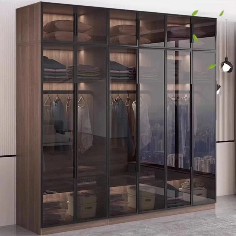 Glass light luxury corner cloakroom wardrobe Double clothes closet cabinets and wardrobes Cabinet dressing clothe home furniture
