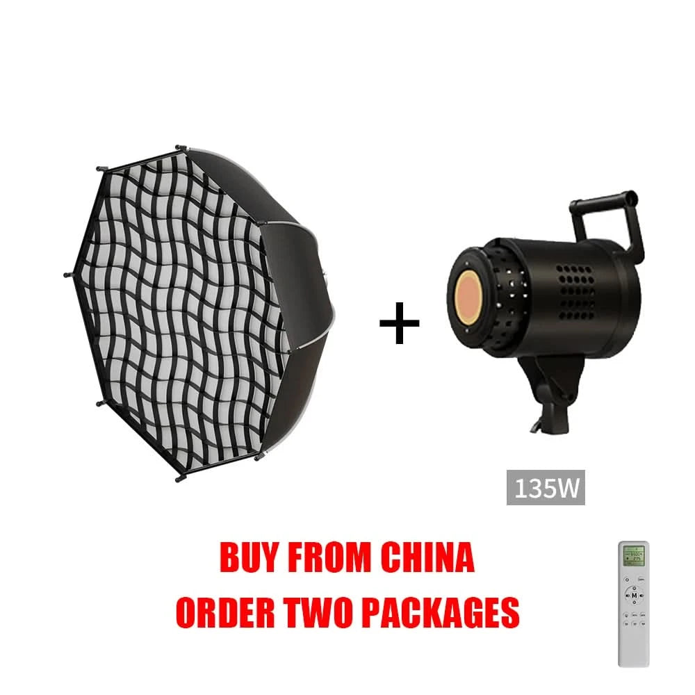 SH 115/135W LED COB Video Light Photography Lamp With Tripod Softbox Remote Control Video Light For Skit Video Photography