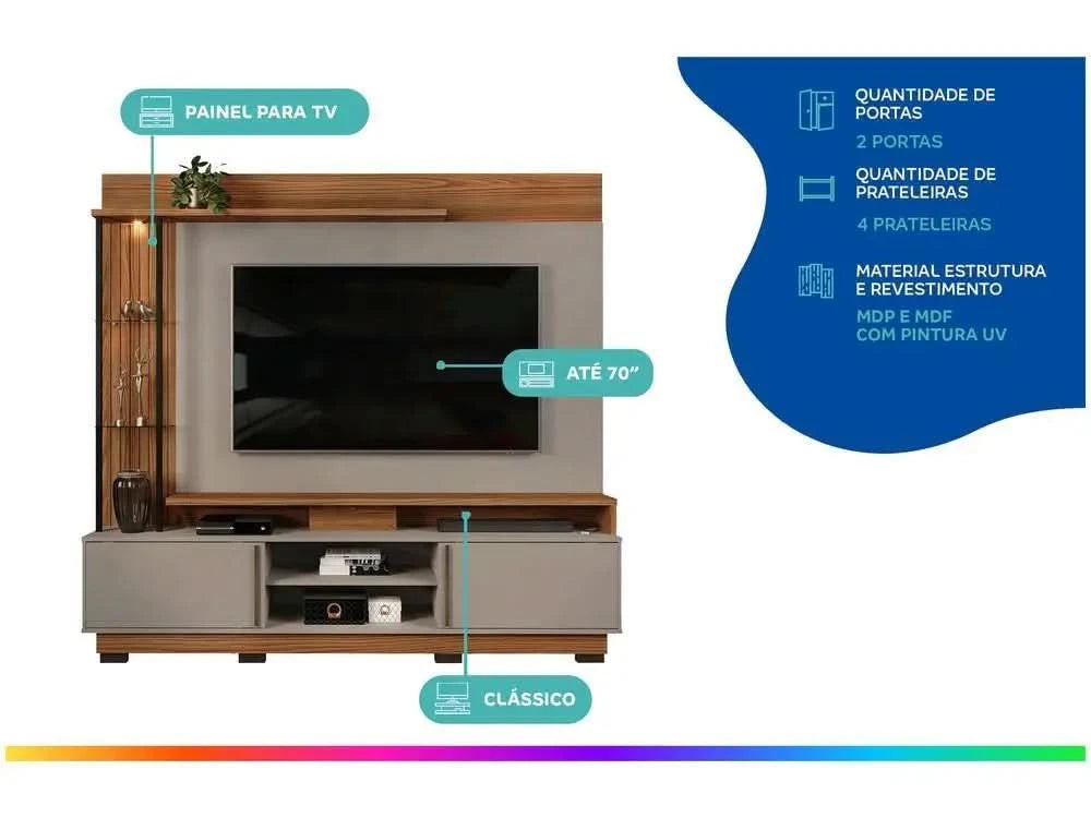Furniture Martino 4 Shelves Panel for TV up to 70 ”DJ