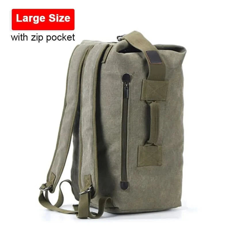Outdoor-Reisetasche Rucksack Mode Große Kapazität Rucksack Herren Leichter Rucksack Herren Gepäck Canvas Eimer Schultertaschen für Männer