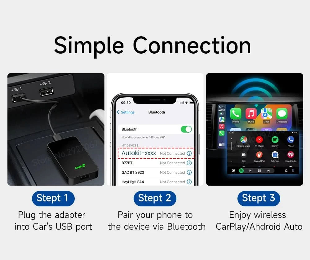 CarlinKit 5.0 4.0 Wireless CarPlay Adapter Android Auto Dongle Multi-Device Supported Wired To Wireless CarPlay Box Automatische Verbindung