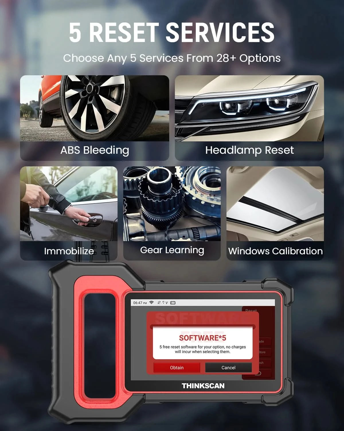 THINKSCAN Plus S7/S6/S4 OBD2 Scanner Auto-Diagnosegerät Scan ABS SRS ECM TCM BCM IC AC System Kostenloser Reset Service Kostenlos