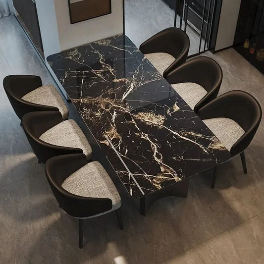 Marble Kitchen Dining Table Wall Lounge Designer Restaurant Modern Dining Table Luxury Study Mesas De Comedor Kitchen Furniture
