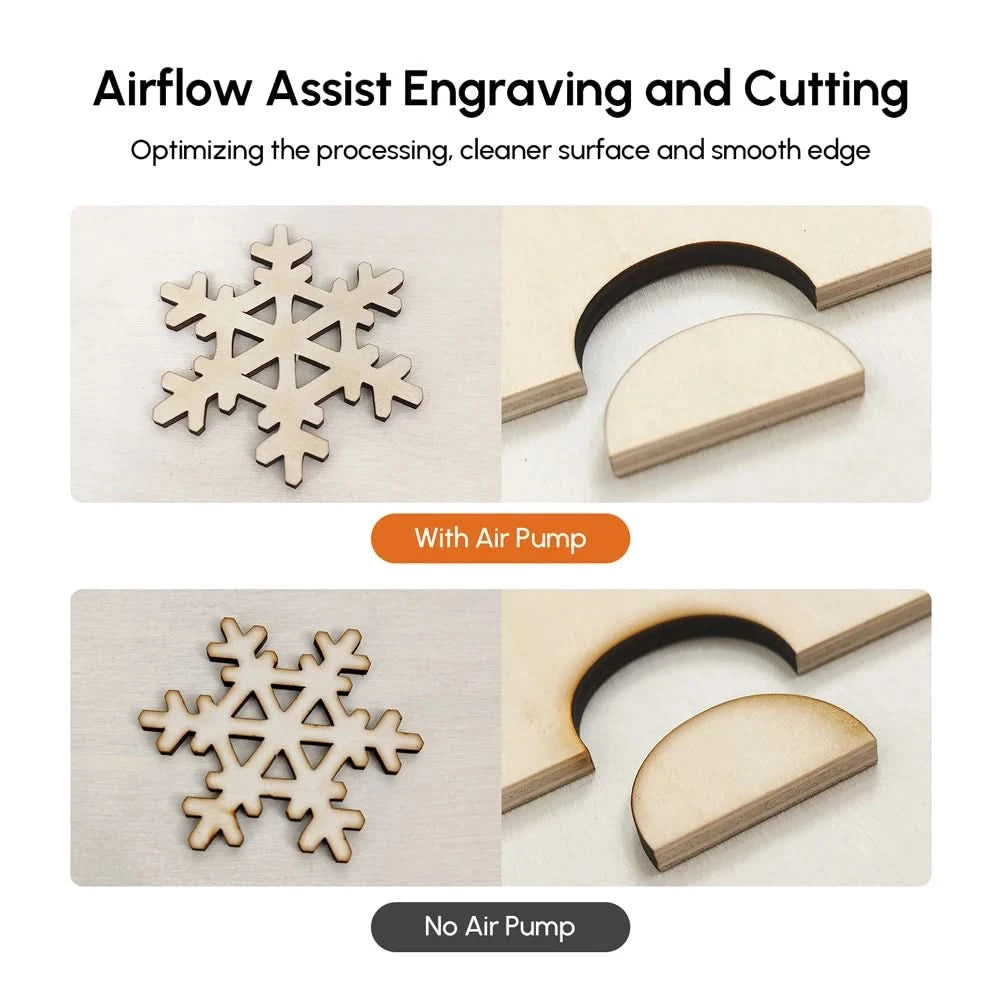 Algolaser Air Pump Air Assist 30L/min For Laser Engraver Cutter Wood Cutting Mchine Cooling/Reduces Dust Better Cutting Effect