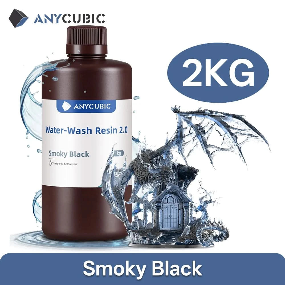 ANYCUBIC 2 Stück/Los 405nm wasserwaschbares Harz für LCD-3D-Drucker Flüssiges Photopolymerharz 3D-Druckmaterial 1kg/Flasche