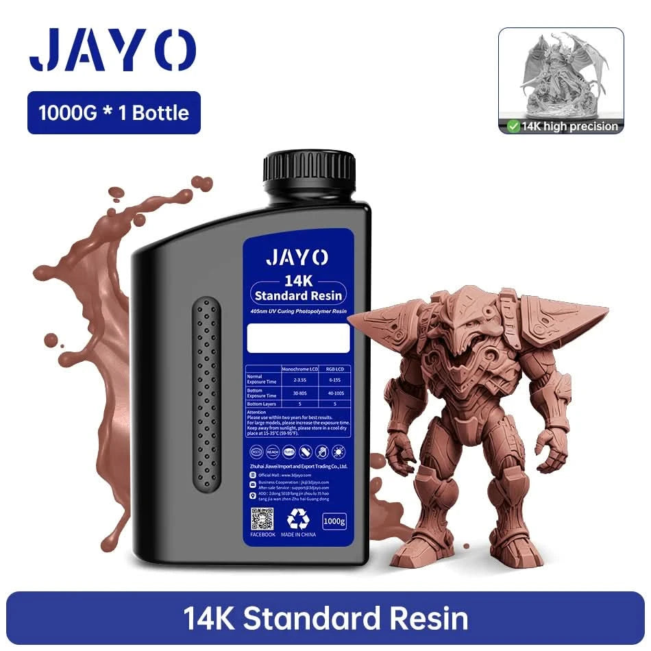 JAYO UV-Harz ABS-ähnlich/Standard/Pflanzlich/Nylon-ähnlich/Wasserwaschbar 1KG 405nm Flüssiges Rapid UV-Härtung für LCD 3D-Druckmaterial
