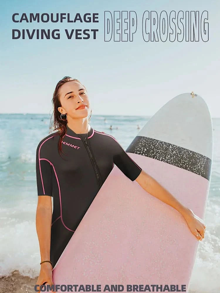 Taucher-Neoprenanzug 1,5-3 mm, einteilig, Neopren, Herren und Damen, Ganzkörper-Neoprenanzug, Sonnenschutz, warm, Badeanzug, Schwimmen, Surfen, Schnorcheln
